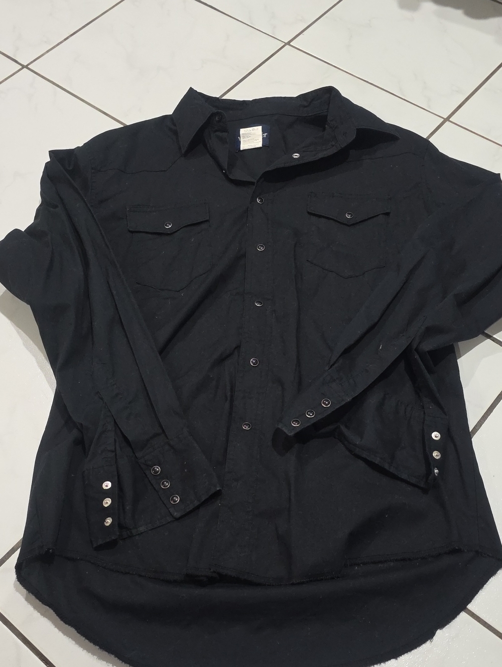 Wrangler Black Button-Front Shirt